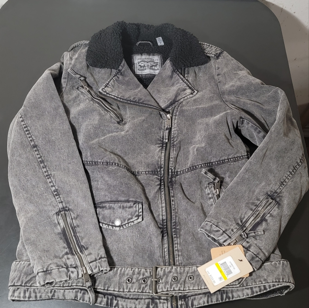 Levi's Women's Jackets & Coats Levi's Acid Belted Sherpa Moto Jacket